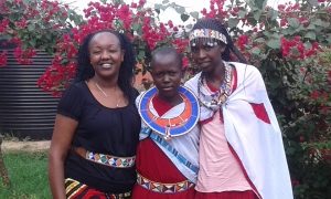 Ciku, Kimanchoi and Agnes pose with smiles